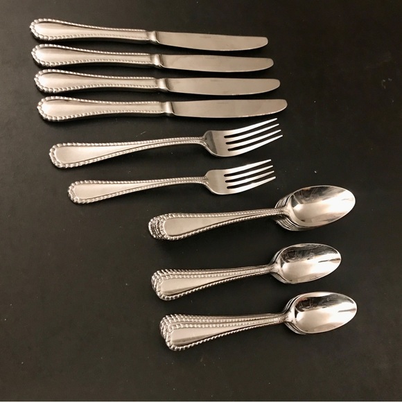 Oneida Pebblebrook ZZ-13 Stainless Flatware Mixed Lot Of 20 Knife Forks Spoons - Picture 6 of 14